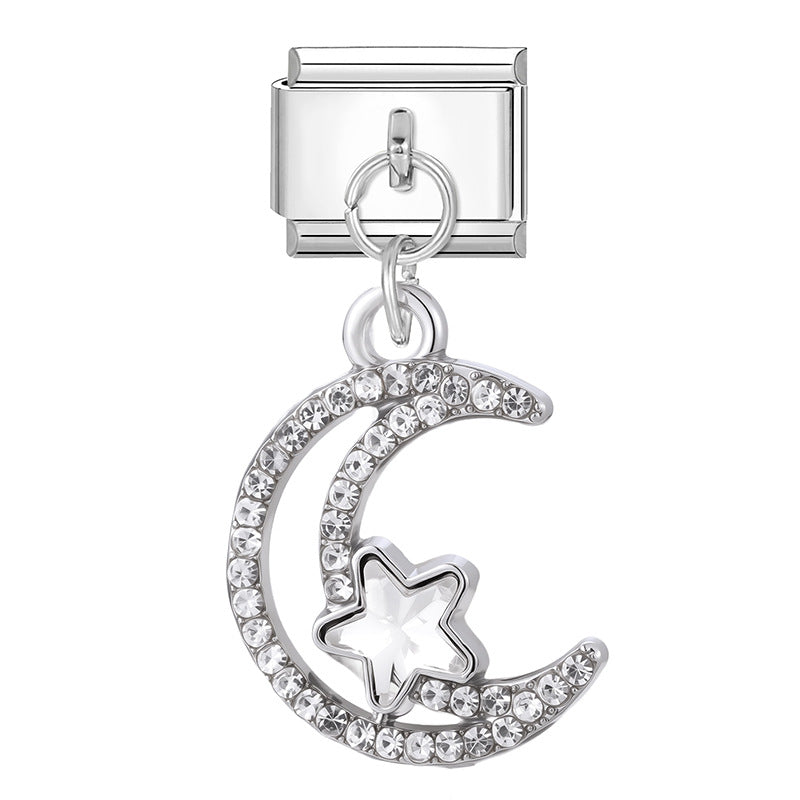 Wholesale 9mm Italian Charm Starter Bracelets DIY Heart Bow Pendant Stainless Steel Composable Bracelet