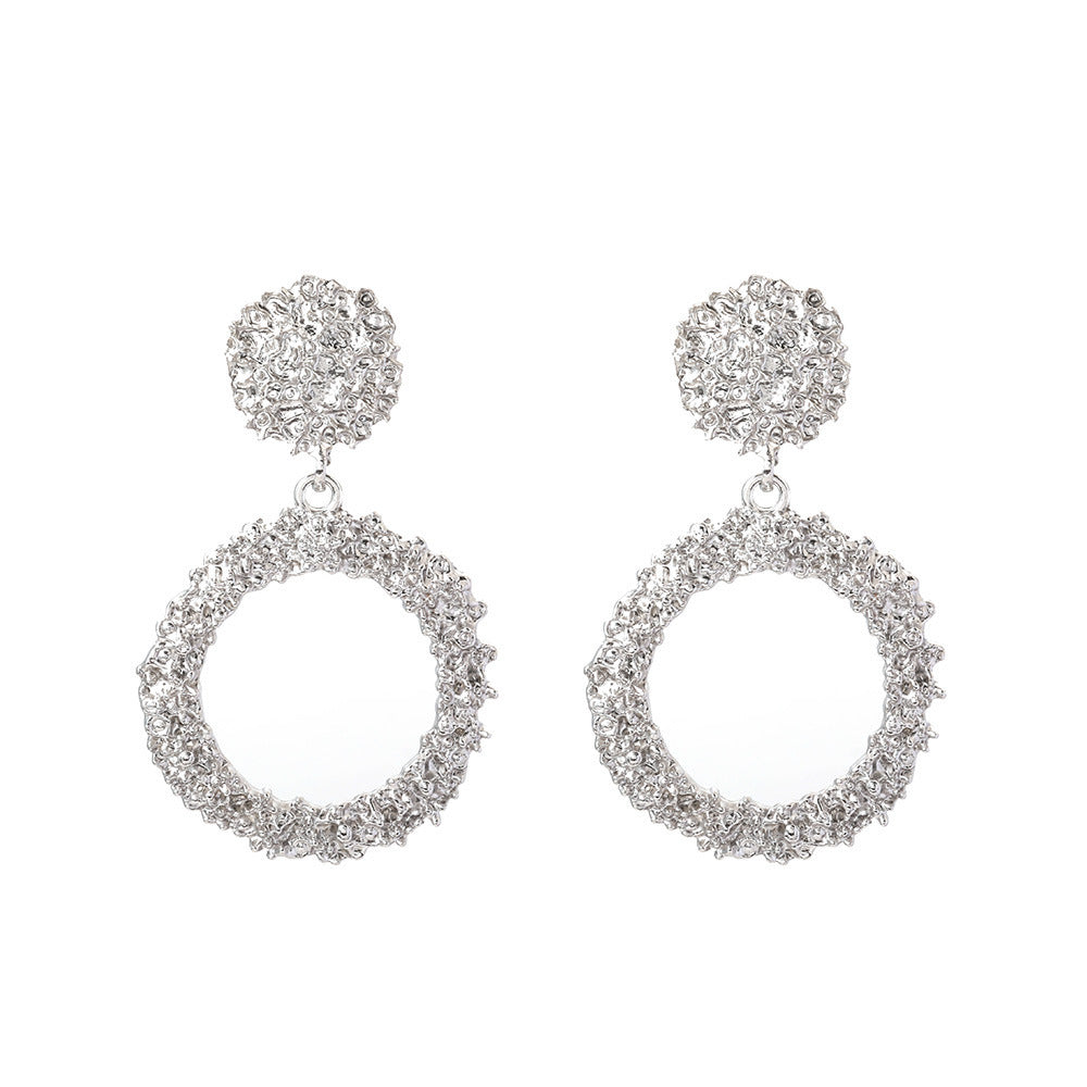 Wholesale exaggerated gold big circle  earrings