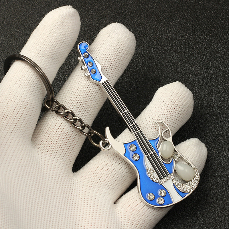 Wholesale Zinc Alloy Diamond Guitar Keychains ACC-KC-MengOu003