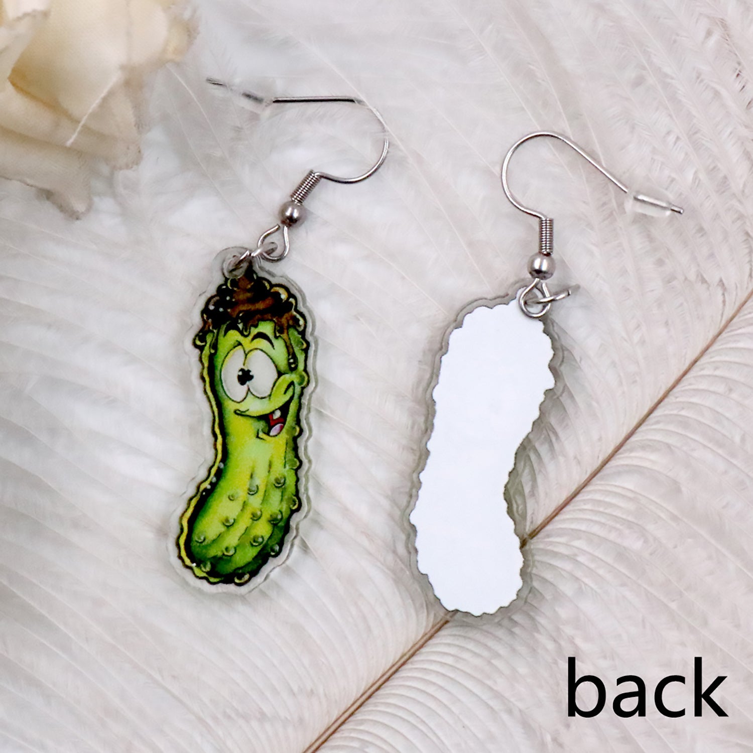 Wholesale Vegetable Pickled Cucumber Acrylic Earrings ACC-ES-AnDao016