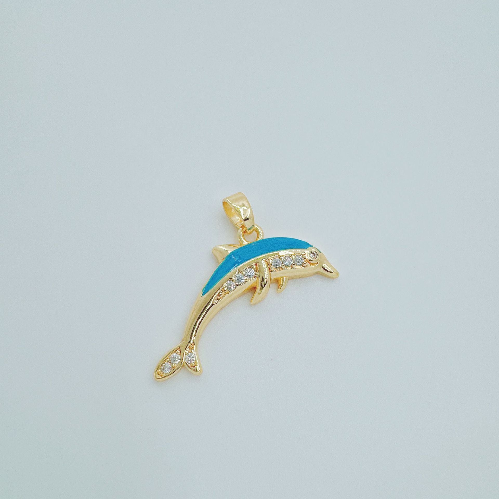 Wholesale Copper Plated Gold Dolphin Pendant Necklace,  Trendy Ocean Jewelry Gift for Women