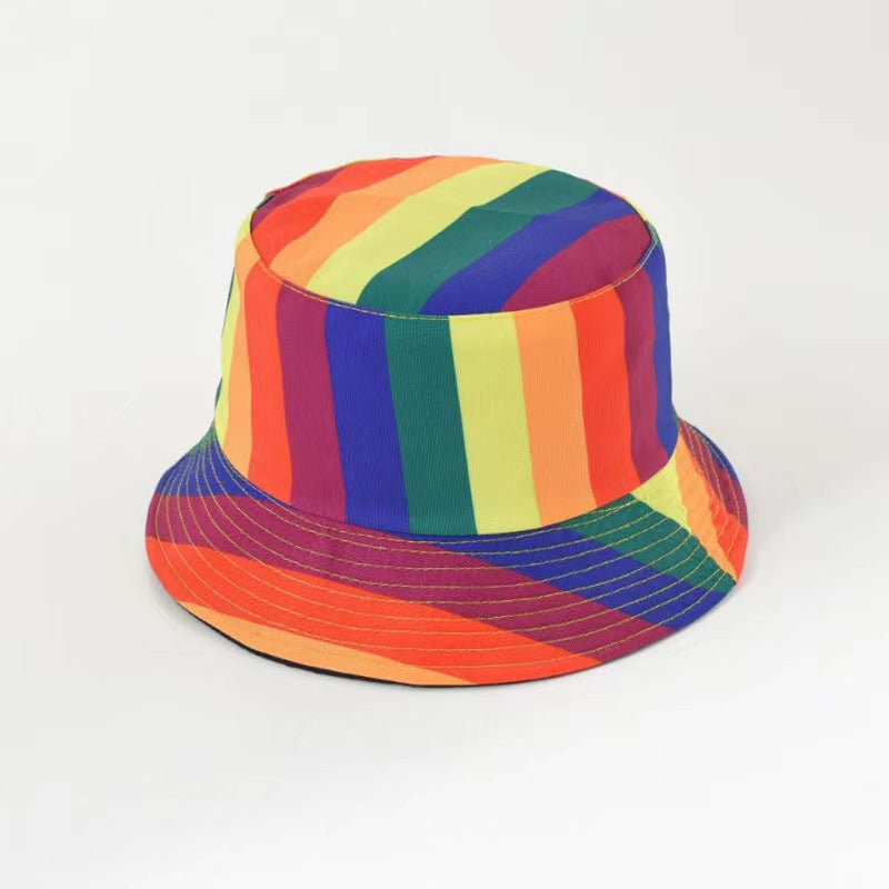 Wholesale Printed Cartoon Fisherman Hat,  Double-Sided Retro Sunshade,  Casual Outdoor Hat for Men Women