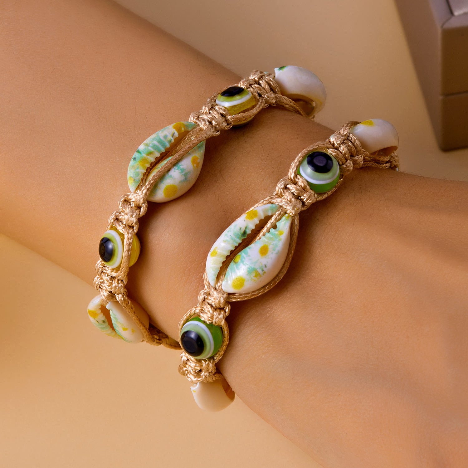 Wholesale  Beach Shell Bracelet Devil's Eye Pattern Starfish Shell Hand-woven Bracelet