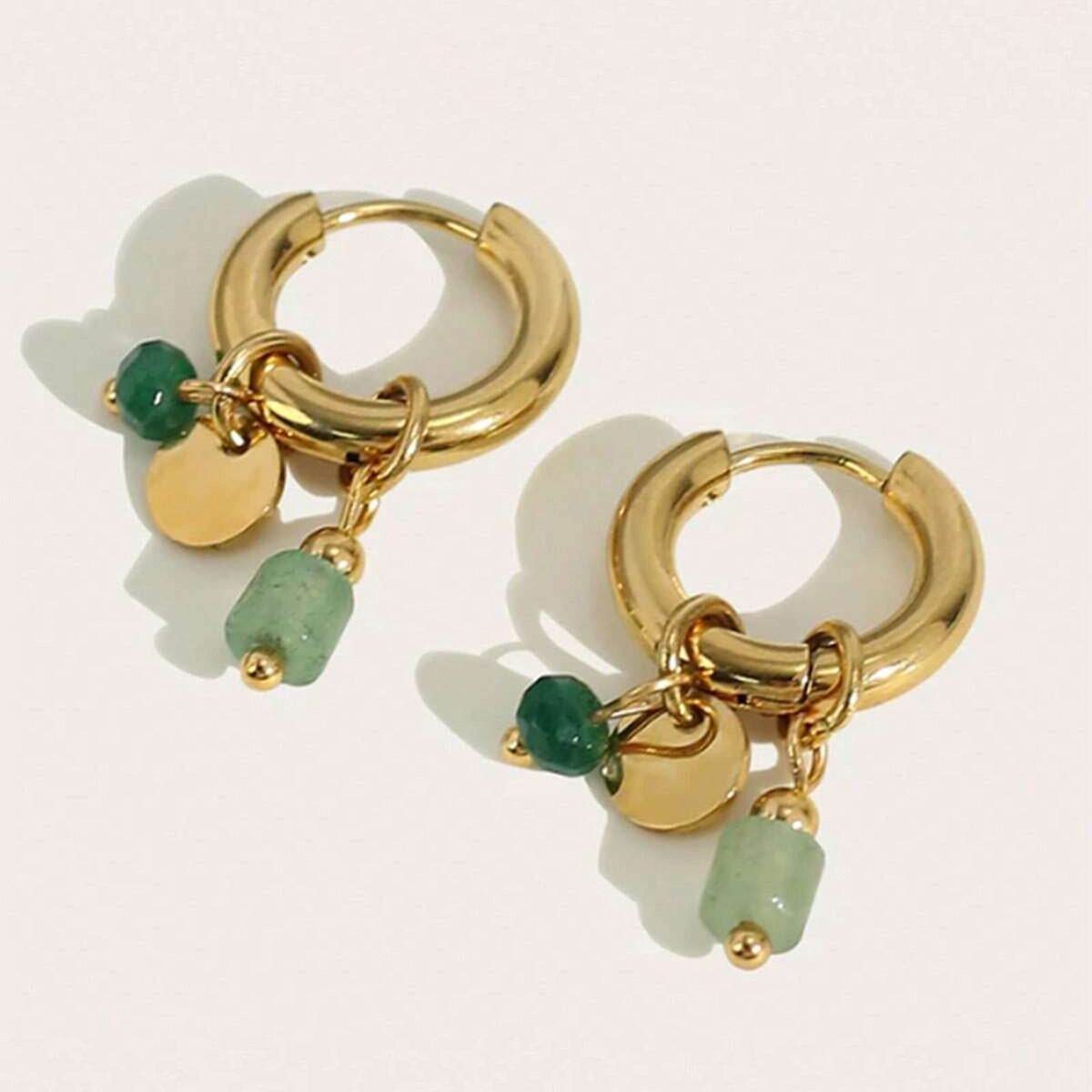 Wholesale Electroplated Gold Stainless Steel Bohemian Turquoise Earrings Boutique Resale