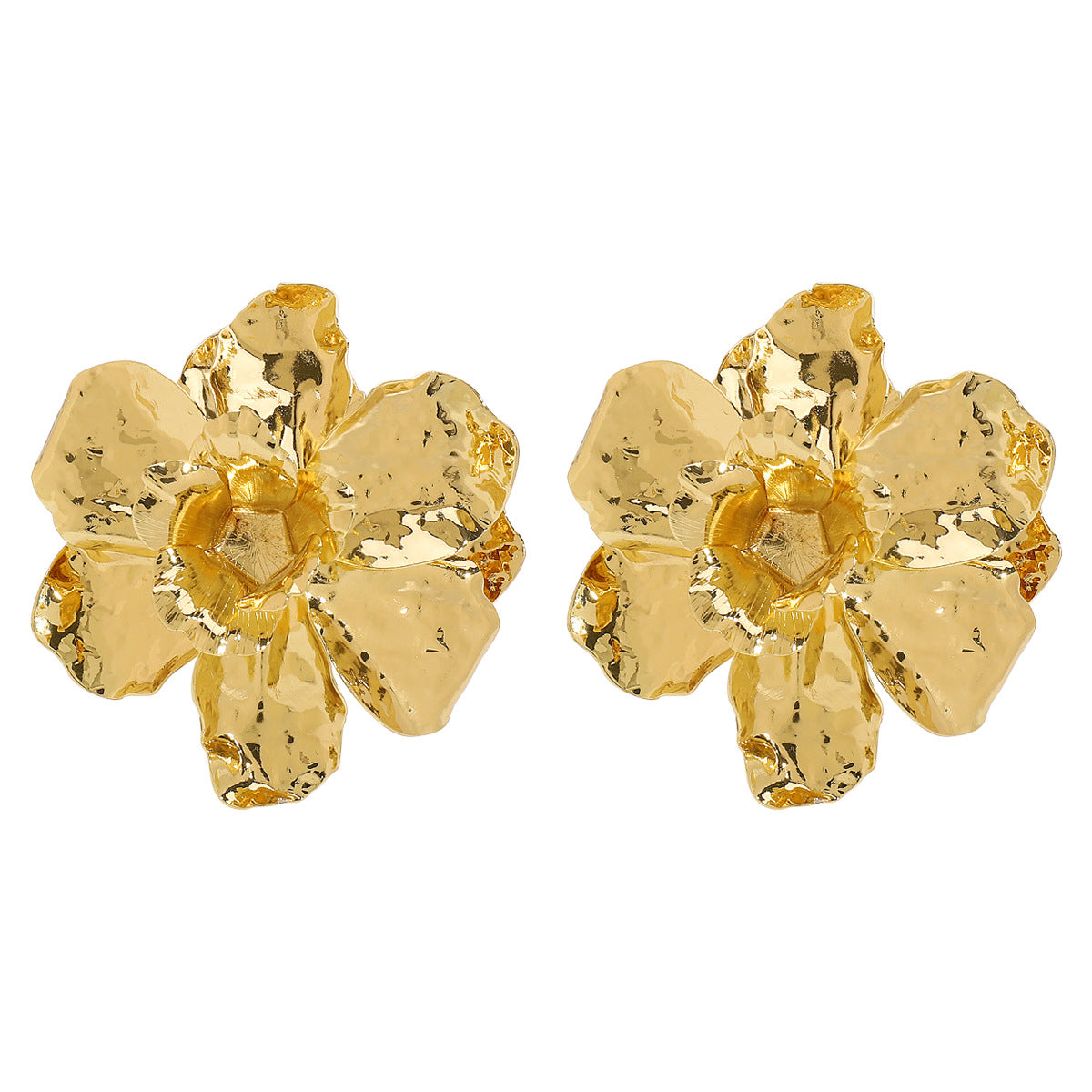 Wholesale three-dimensional flower pleated earrings