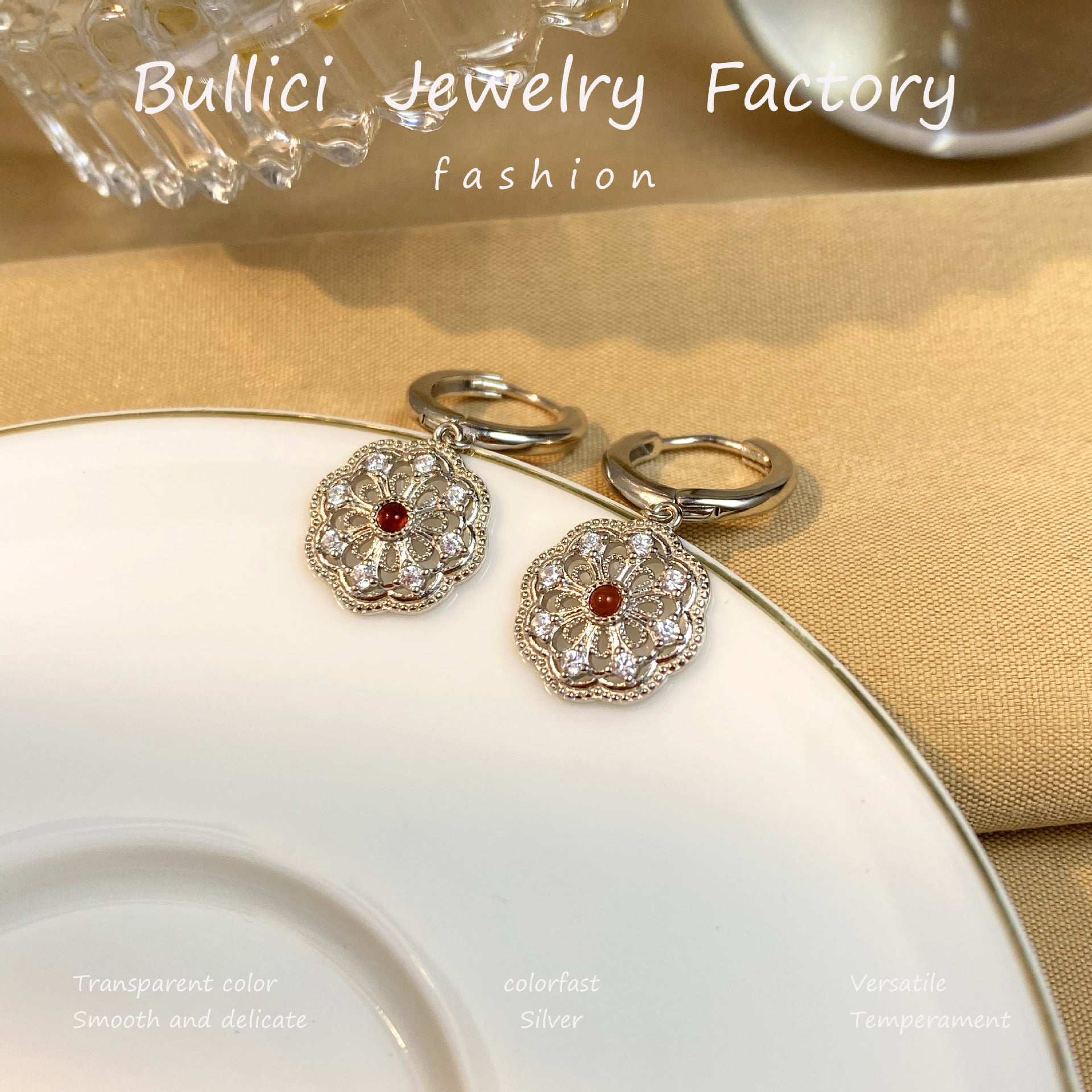 Wholesale  s925 sterling silver earrings eight-star boundless ring earrings