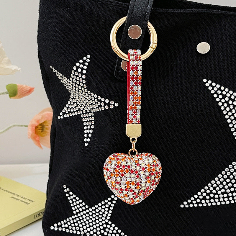 Wholesale Diamond-studded Heart Metal Keychain ACC-KC-CH057