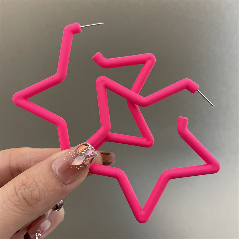 Wholesale Candy Color Geometric Square Circle C Shape Earrings