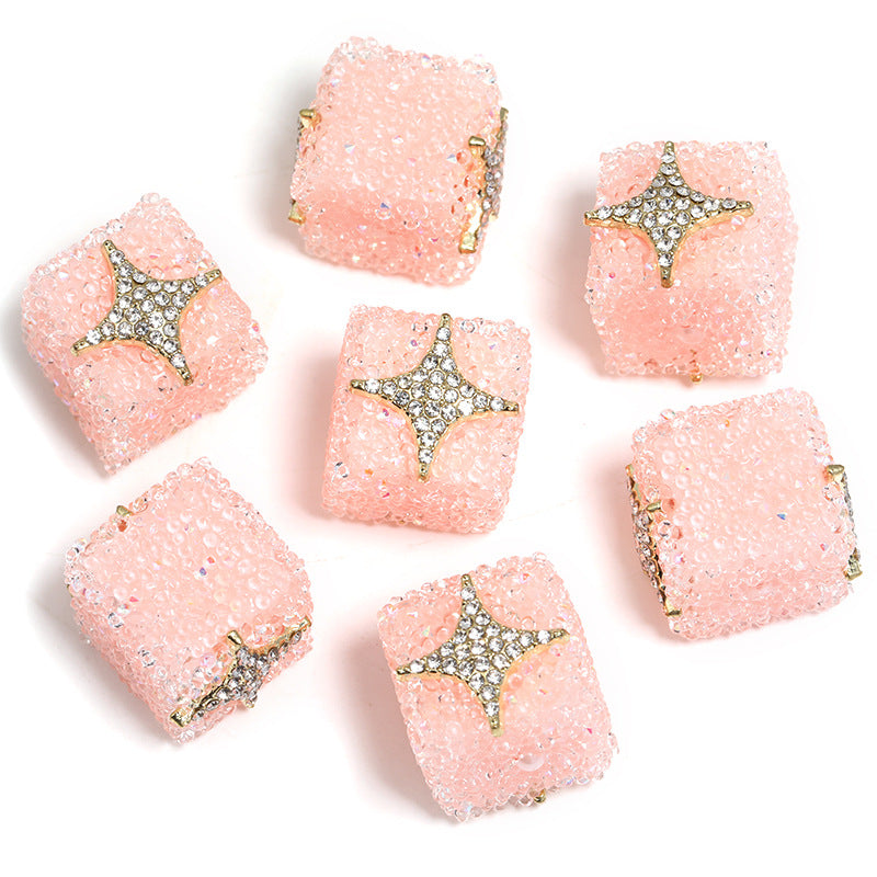 Wholesale of 5pcs Water Diamond Sugar Beads Butterfly Five Pointed Star Square Diamond Ball Beads ACC-BDS-BLG009