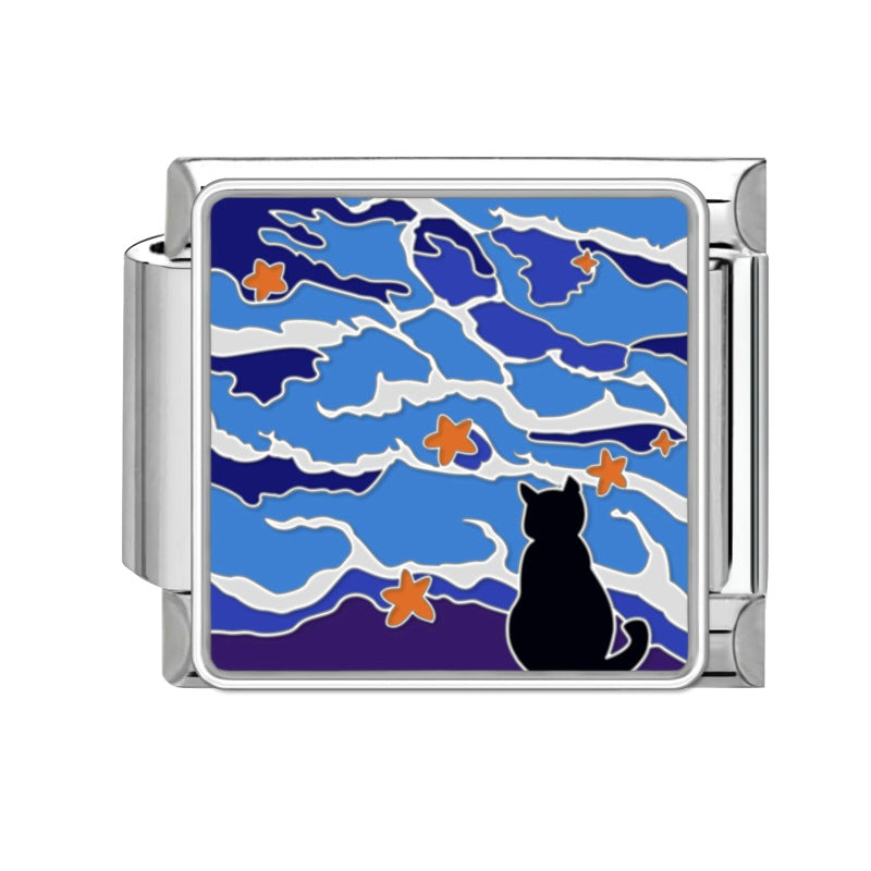 Wholesale 9mm Italian Charm Starter Bracelets DIY square Single Section Creative Stainless Steel Composable Bracelet