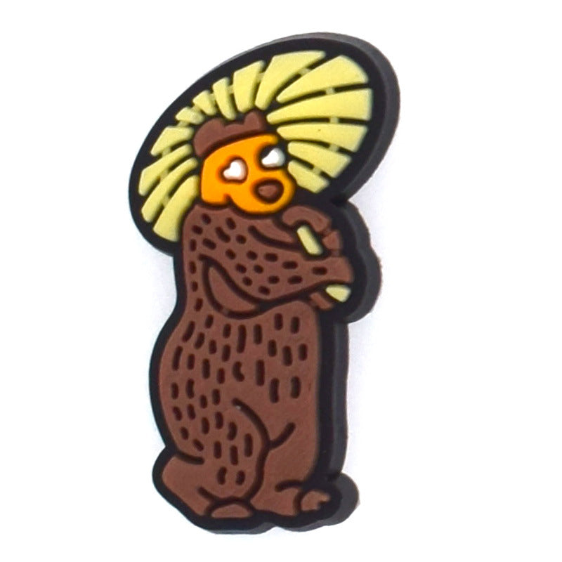 Wholesale Random 100pcs Cartoon Cute Small Animal PVC Soft Rubber Shoe Buckle Decoration ACC-SC-RYY076