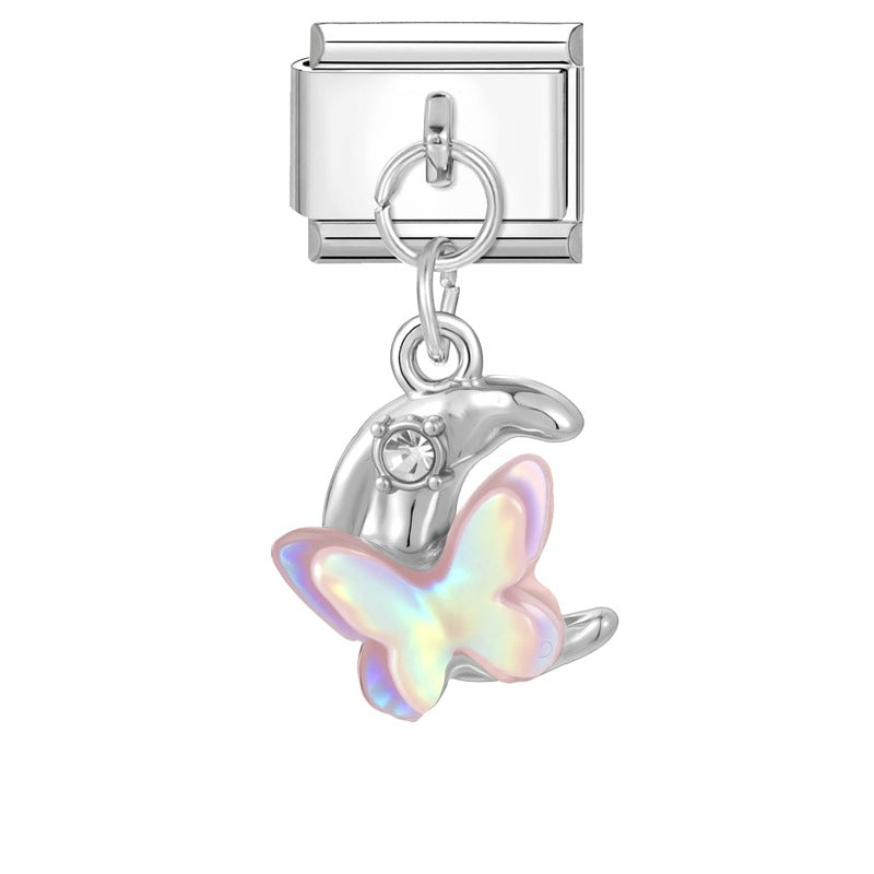 Wholesale  Italian Charm Bracelet 9mm DIY Splicing Sweet Creative Stainless Steel Composable Bracelet