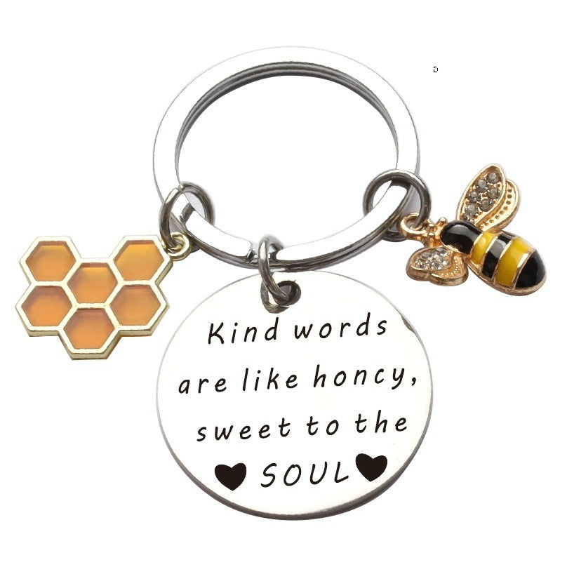 Wholesale Stainless Steel Keychain Cartoon Little Bee Creative Cute Keychain ACC-KC-Chenz002