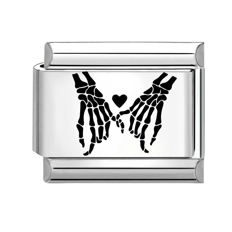 Wholesale 9mm Italian Charm Starter Bracelets DIY square Single Section Creative Stainless Steel Composable Bracelet