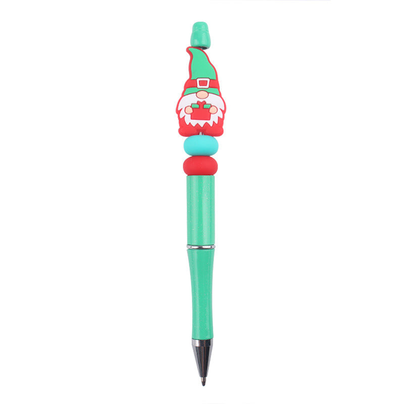 Wholesale cartoon Christmas dwarf old man tree silicone beaded pen