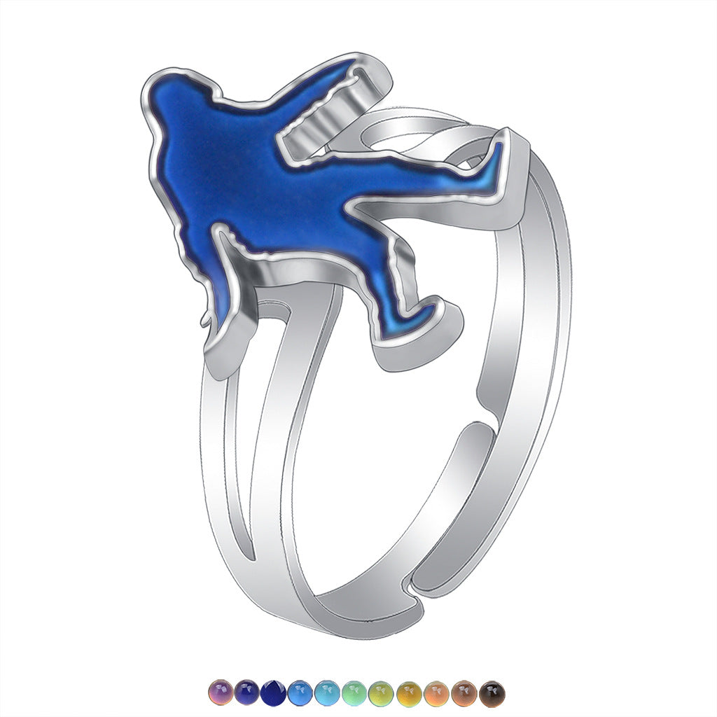 Wholesale Children's Princess Cartoon Cute Animal Temperature Sensitive Color Changing Ring ACC-RS-Hour001