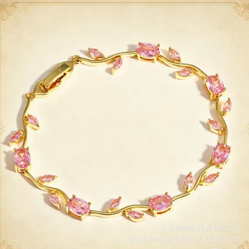 Wholesale Alloy Colorful Zircon Branches Bracelet,  Fashionable European Style Jewelry for Boutique Resale