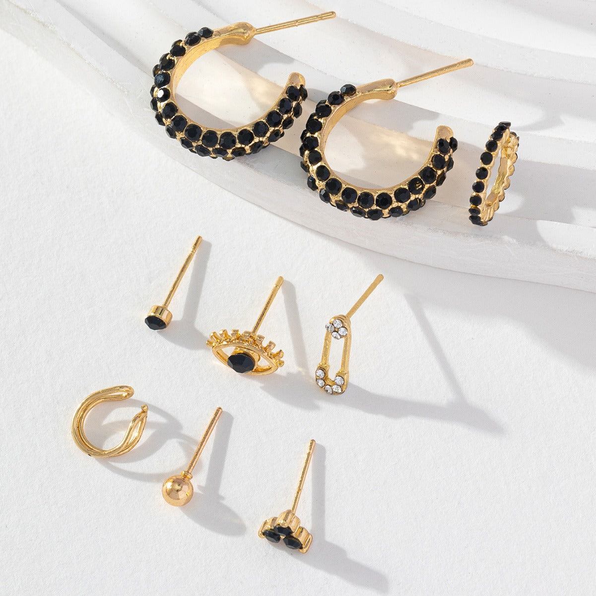 Wholesale  Popular Earrings C- type Alloy Ear Clip Set