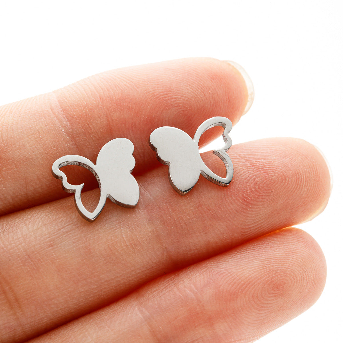 Wholesale Stainless Steel Gold Butterfly Earrings with Ear Cuff French Minimalist Fashion Jewelry Accessory Boutique Gift