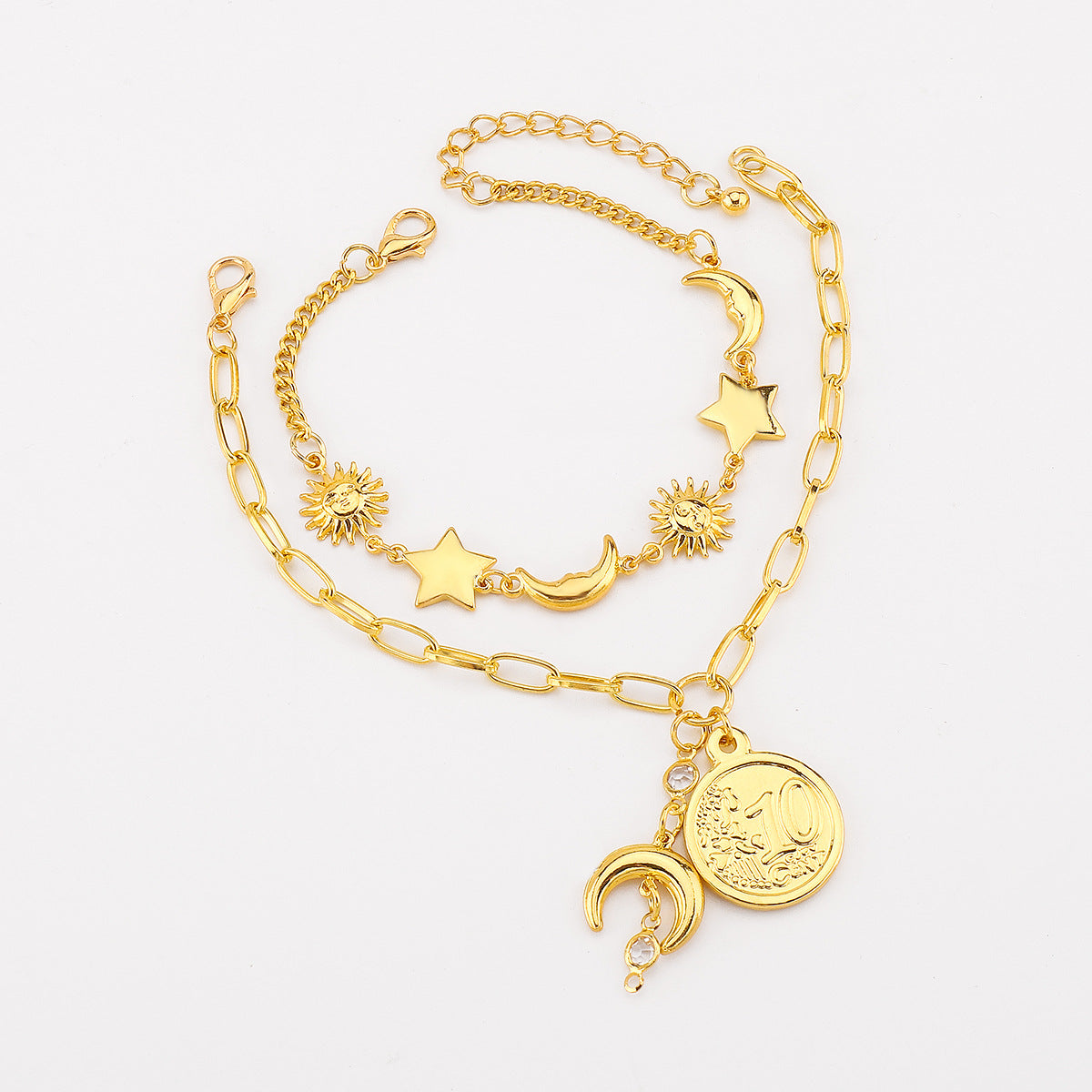 Wholesale  Casual Vacation Style Beach Portrait Sun ing High-End Gold Bracelet for Women