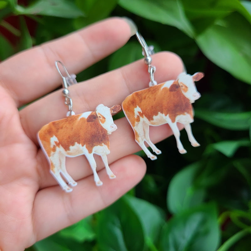Wholesale Cute cow Fox Tiger Leopard earrings