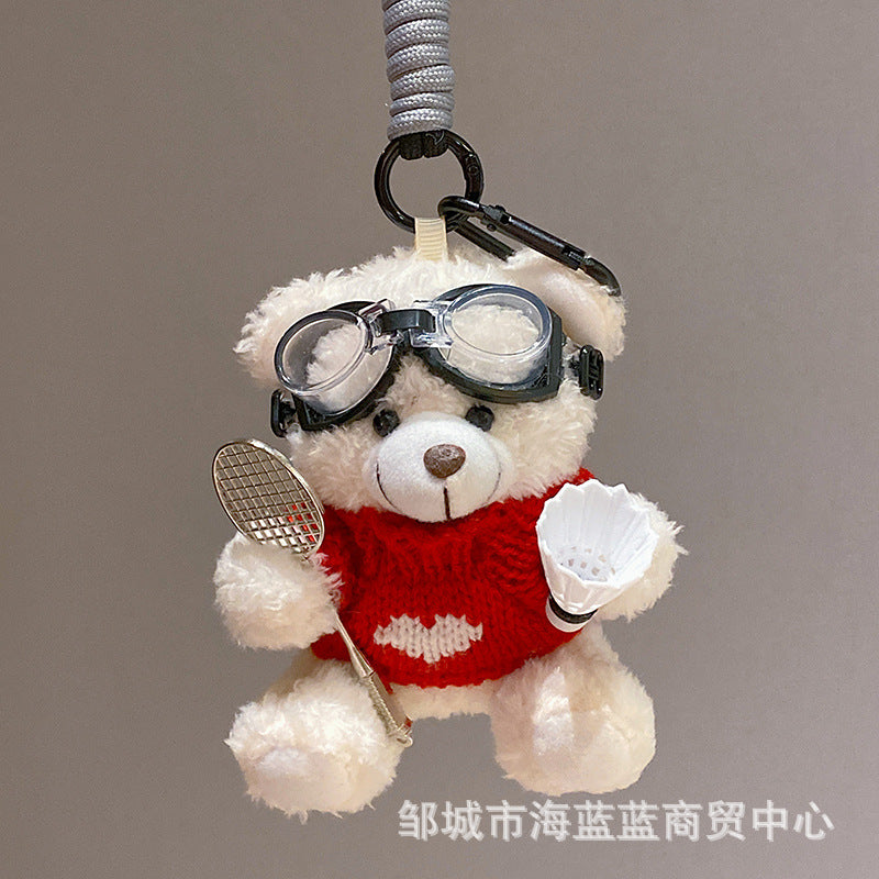 Wholesale Pilot Bear Plush Doll Pendant Keychain