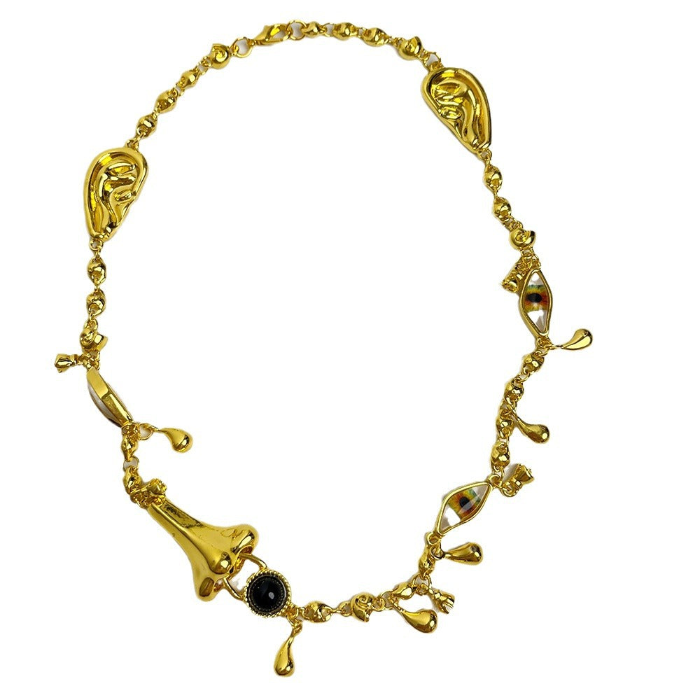 Wholesale  Personality Ears Eyes Nose Multi-element Necklace