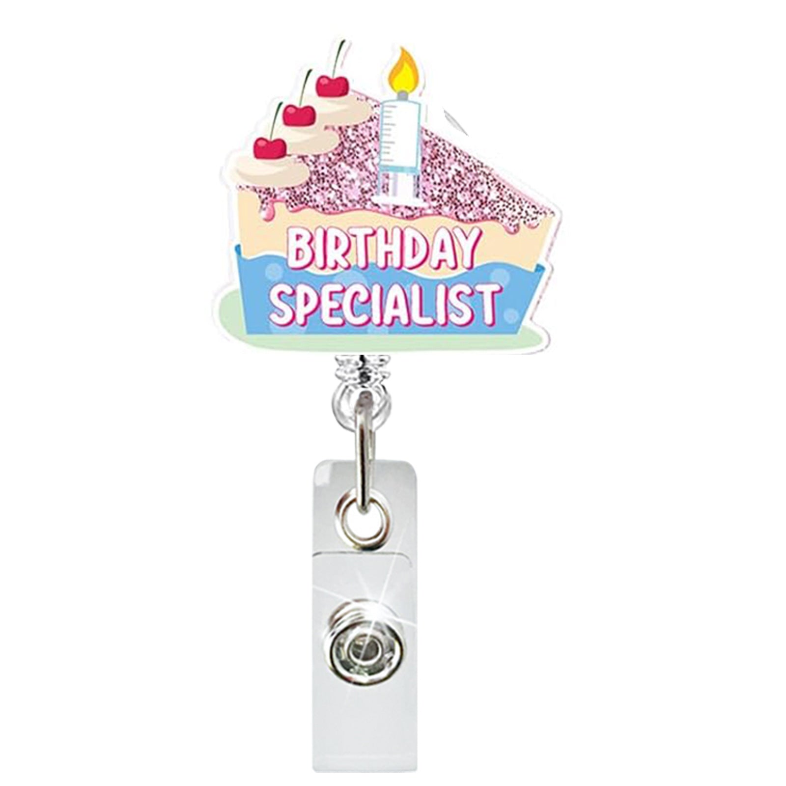 Wholesale Acrylic Baby Uterus Donut Retractable Rotating Badge Keychain ACC-KC-QiDing009