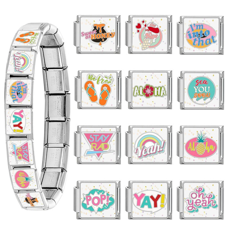 Wholesale  Italian module splicing bracelet disassembly elastic bracelet DIY Charms