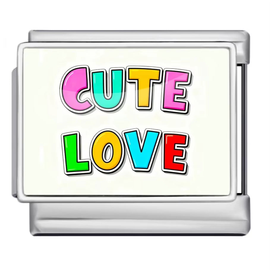 Wholesale italian Charm Bracelet 9mm DIY Colorful English Series Creative Stainless Steel Composable Bracelet