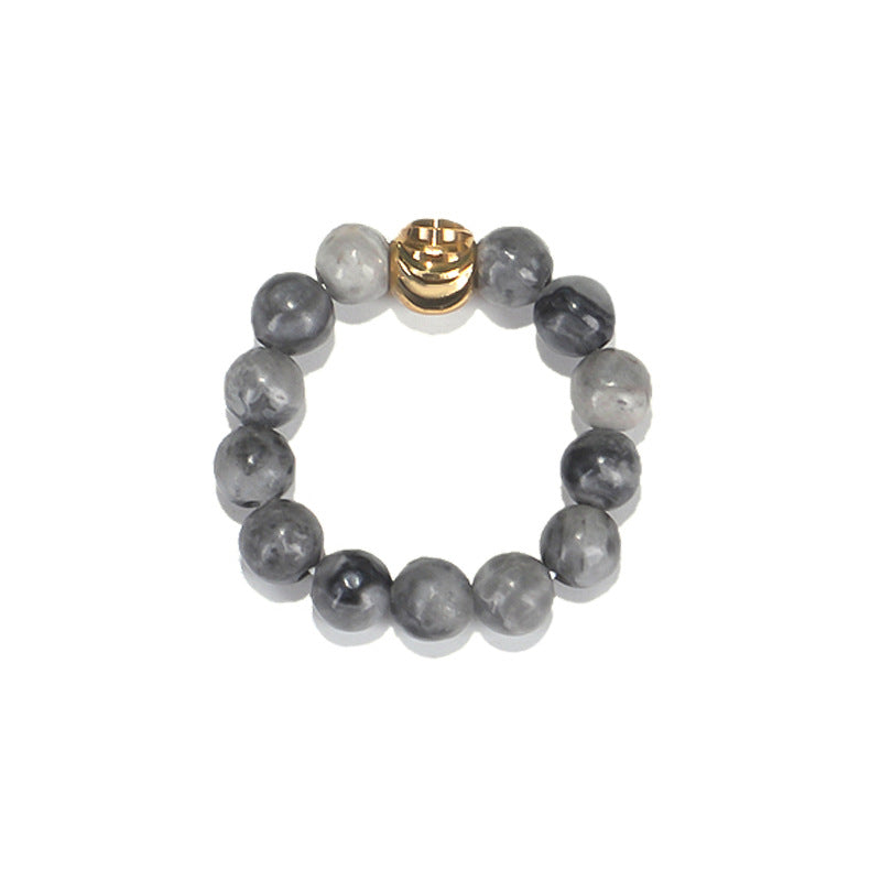 Wholesale elastic stone copper beads bracelet ring