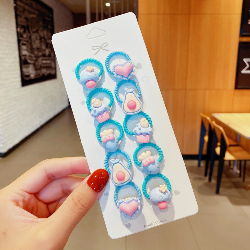 Wholesale 12pcs Children's Cartoon Hair Tie Set Kids Hair Scrunchies ACC-HS-Xinan002