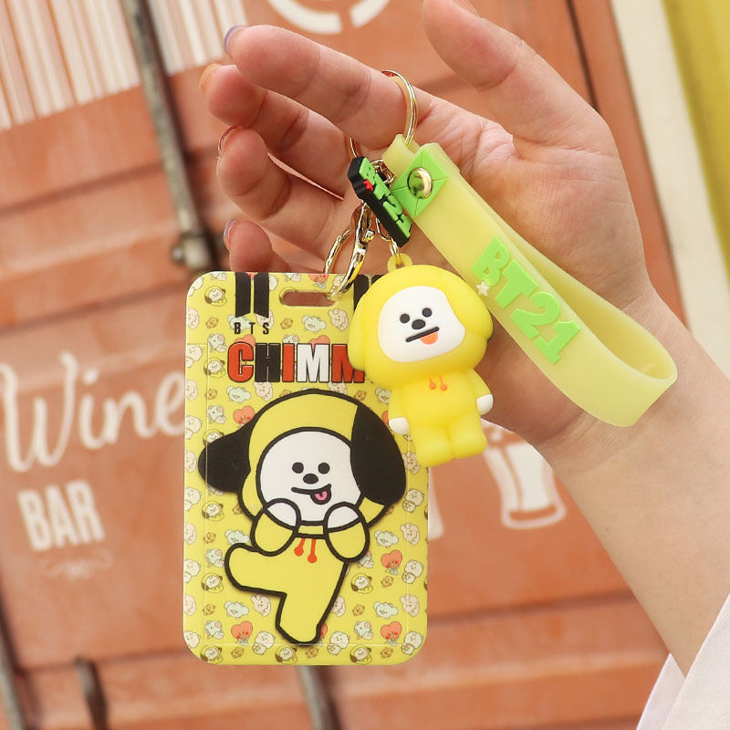 Wholesale Cartoon Silicone Card Holder ID Holder Keychain Cute Keychain ACC-KC-HuoFan006
