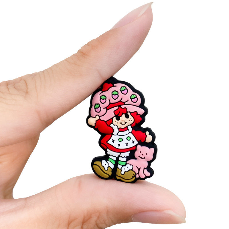 Wholesale 10pcs strawberry cat girl Focal Beads DIY Bead Accessories