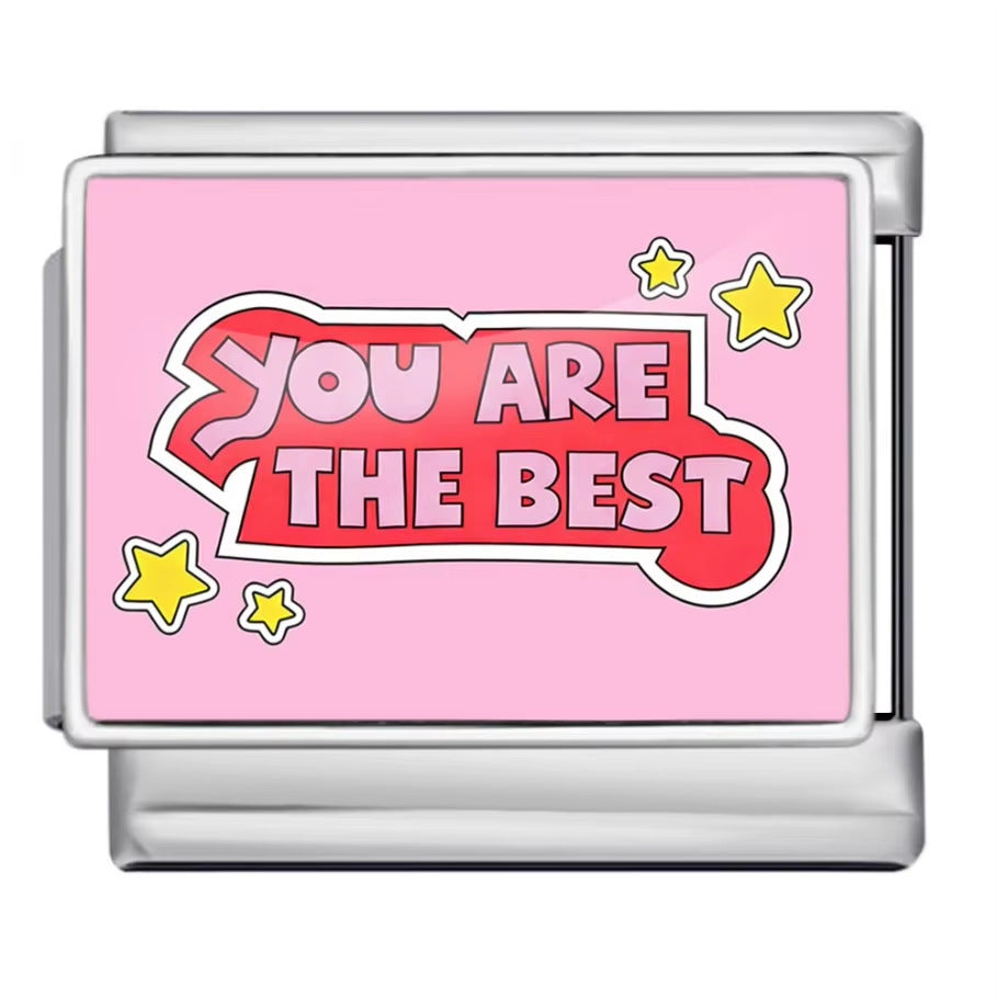 Wholesale italian Charm Bracelet 9mm DIY Colorful English Series Creative Stainless Steel Composable Bracelet