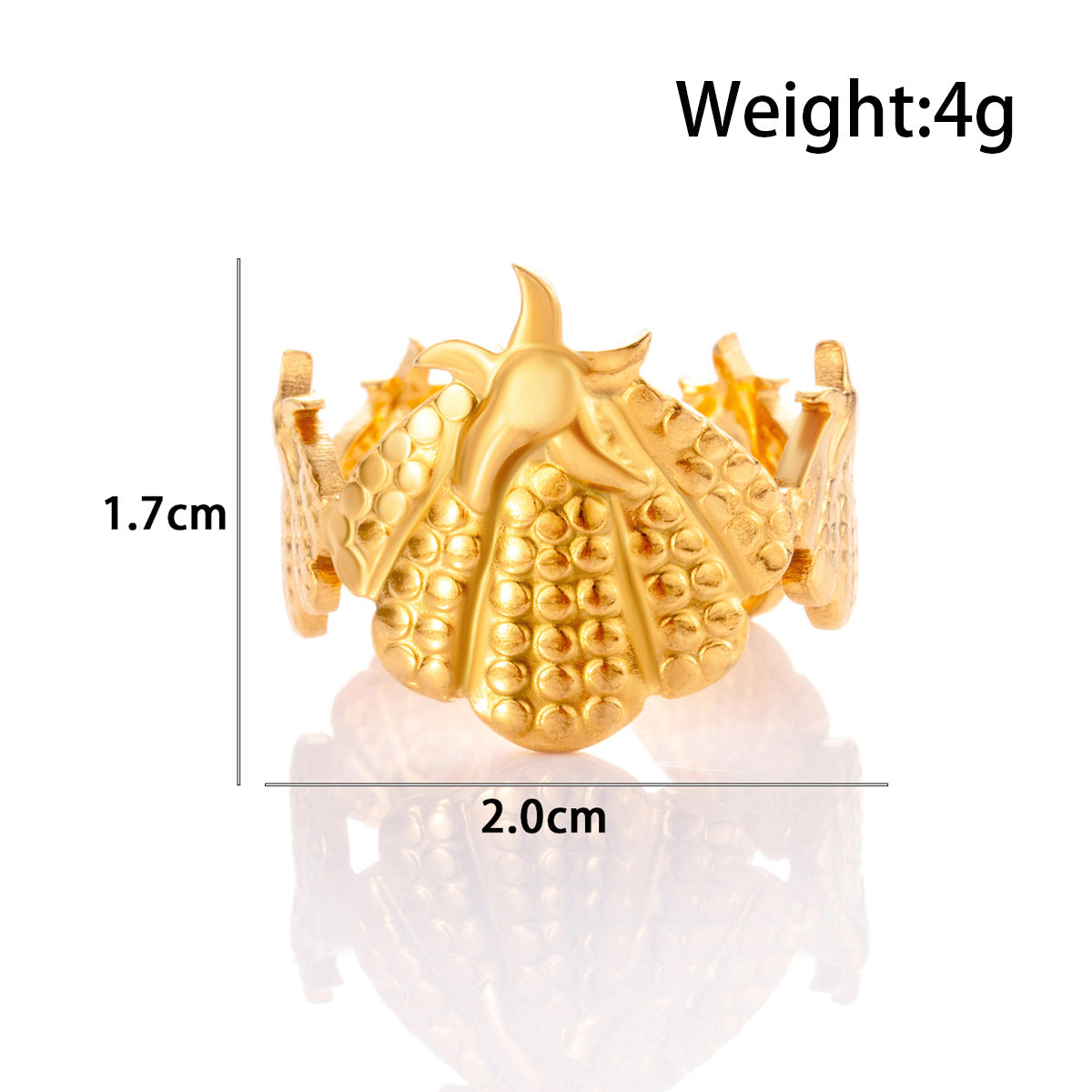 Wholesale Titanium steel  smooth starfish love  simple versatile opening adjustable ring