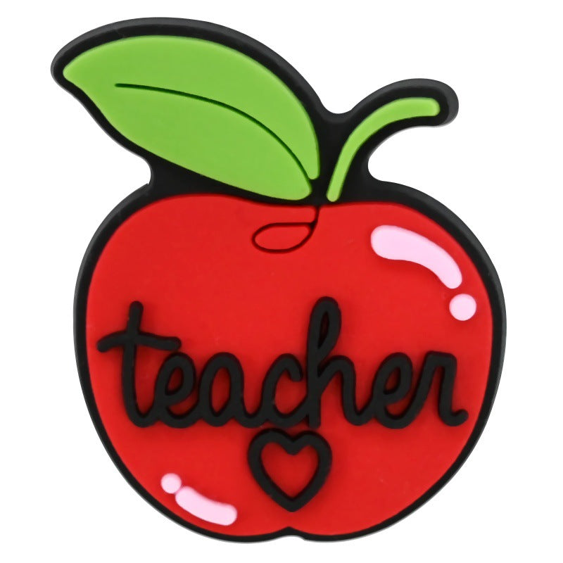 Wholesale  Random 100pcs Teacher' s Day Series  PVC Soft Rubber Shoe Buckle Decoration