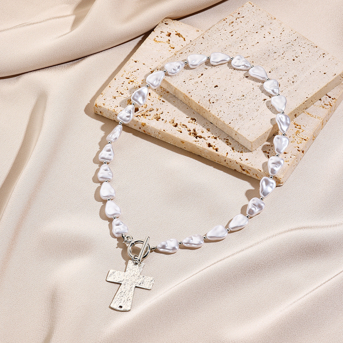 Wholesale  mosaic rose cross pendant necklace