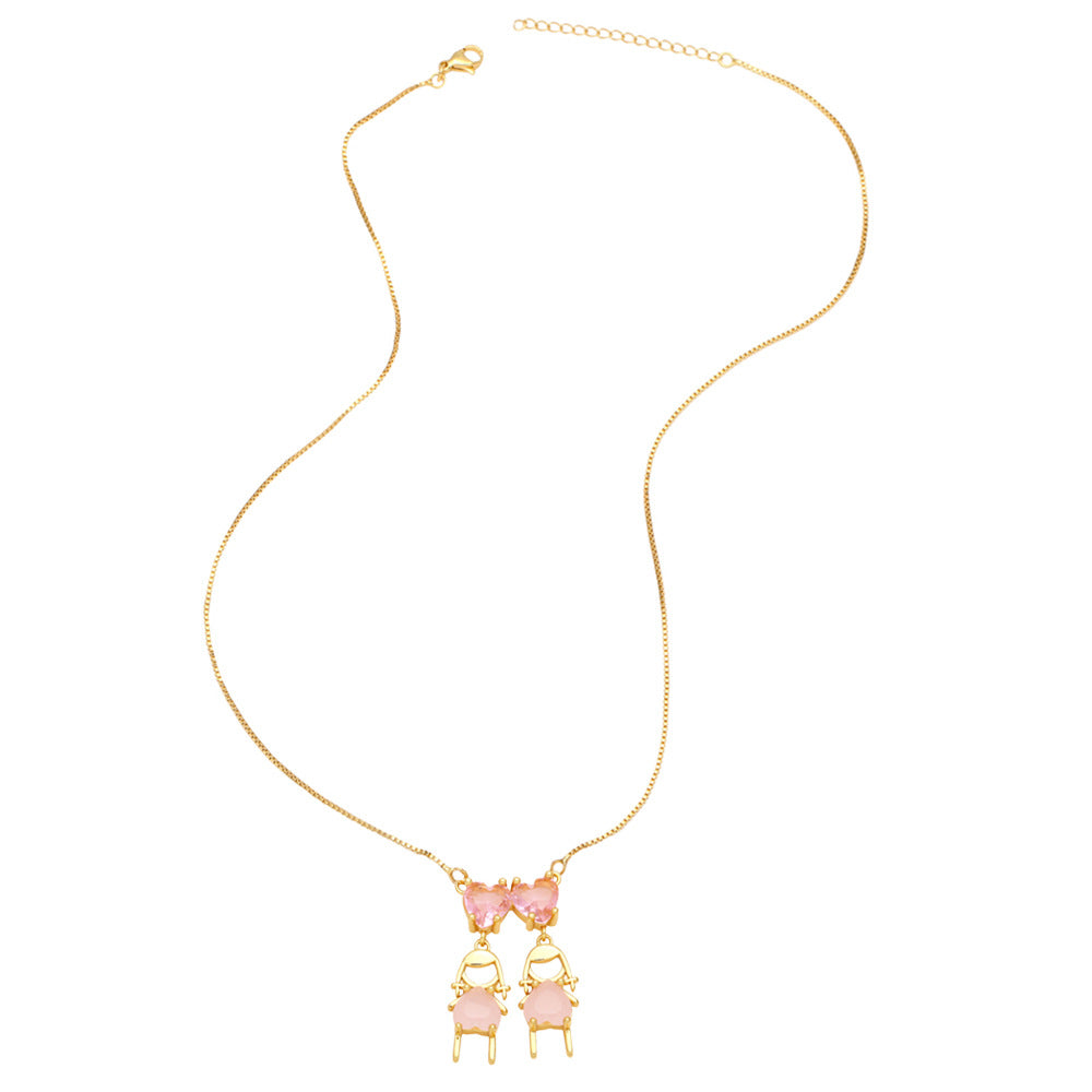 Wholesale Love Heart Boy Girl Valentine's Day Necklace