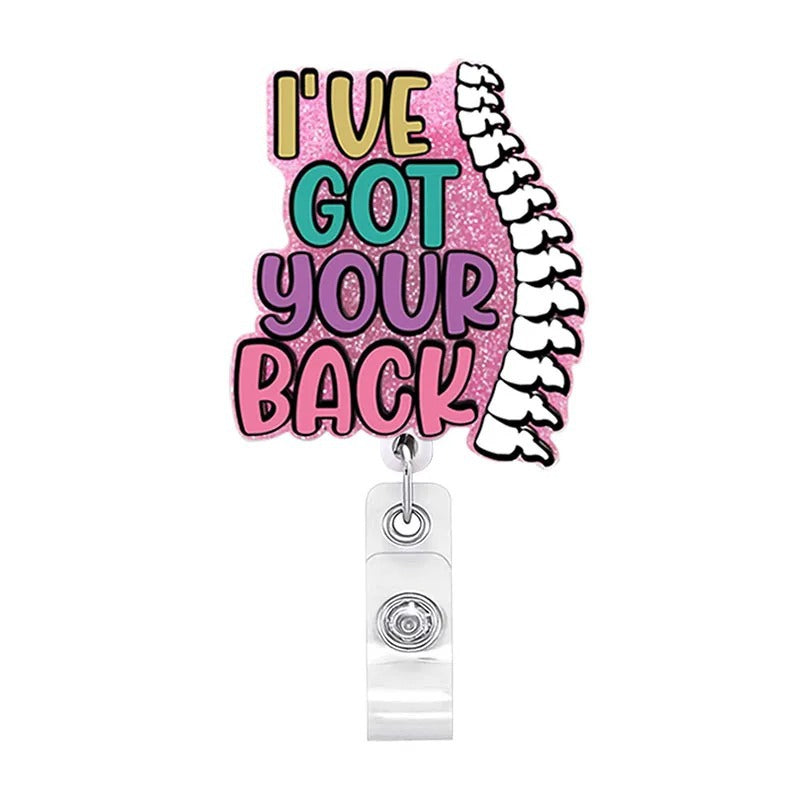 Wholesale Acrylic Badge Reel Keychain with Fun Pattern