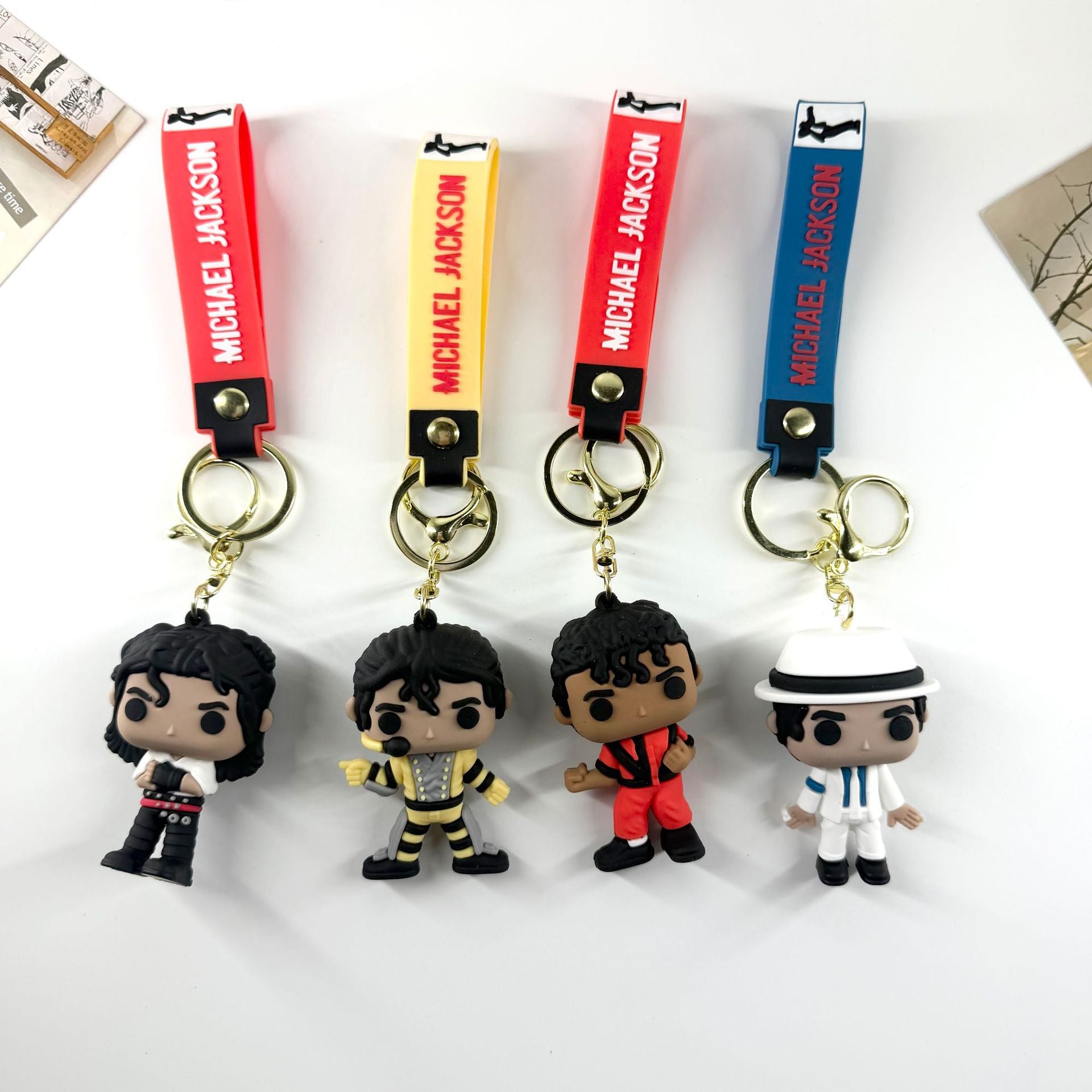 Wholesale Cartoon Michael son Figurine Keychain PVC Soft Glue Bag Charm Decorative Accessory