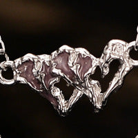 Wholesale Sakura Pink Love Heart S925 Sterling Silver Textured Epoxy Necklaces ACC-NE-YWE004