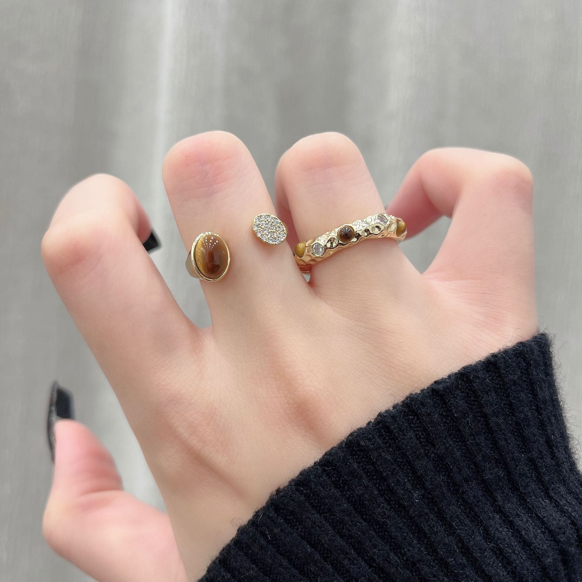Wholesale  Tiger Eye Ring  Retro Ring