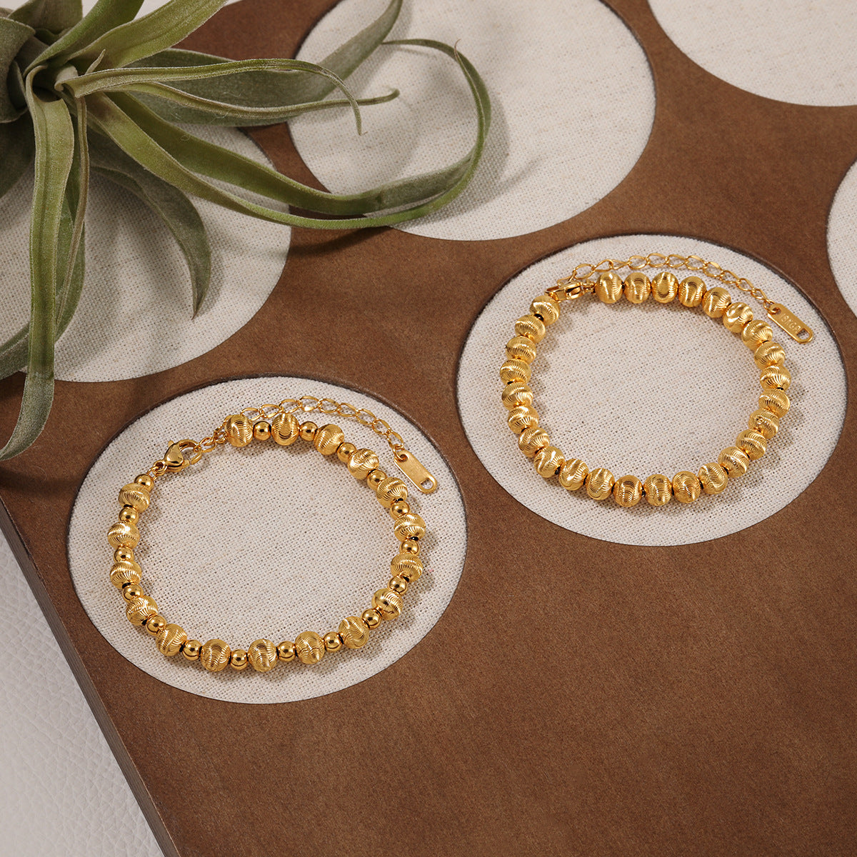 Wholesale Beads Flower Beaded Bracelet  Titanium Steel Bracelet