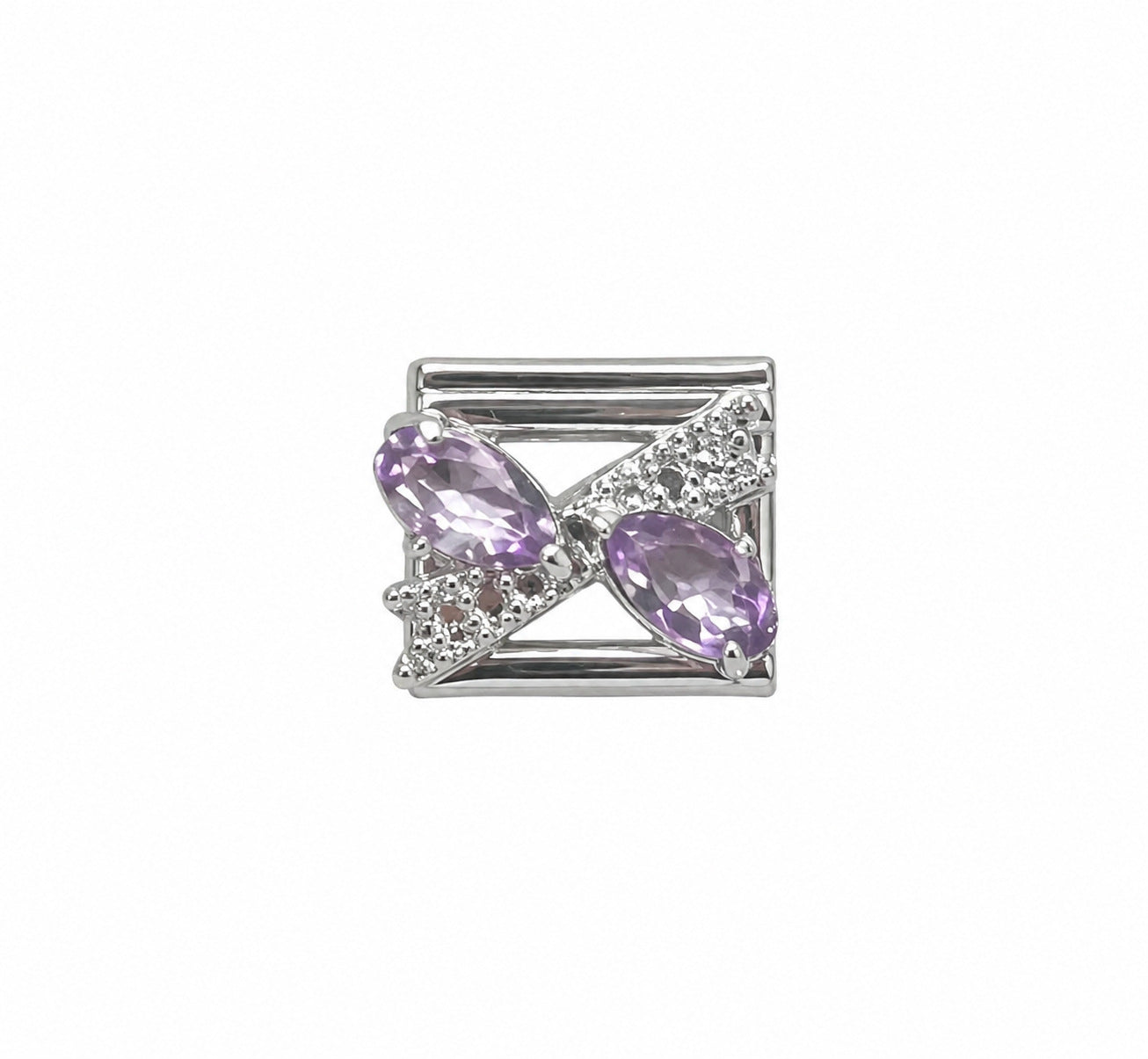 Wholesale Chic Stainless Steel Fashion Bracelet with Purple Crystal Butterfly Star Moon Design Boutique Resale