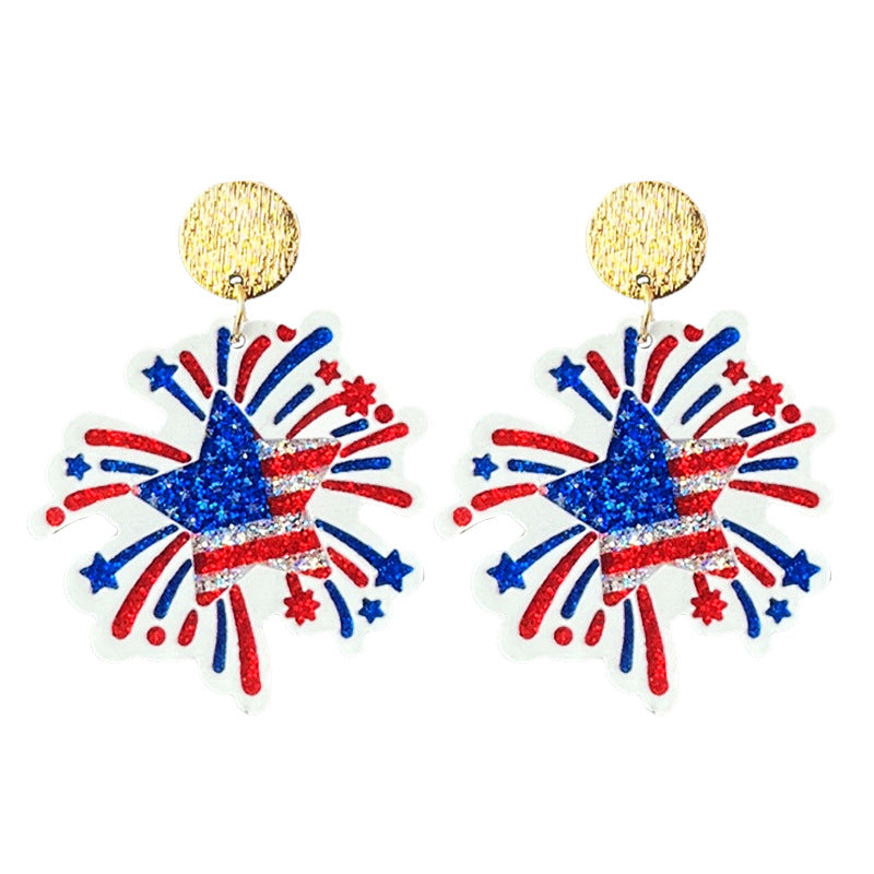Wholesale Independence Day July 4  Shiny Bald Eagle Boots Butterfly Earrings