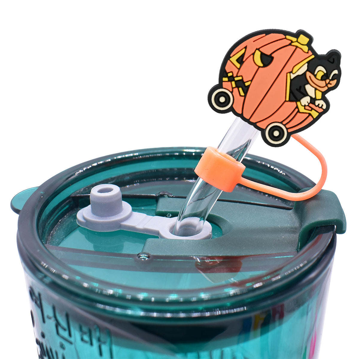 Wholesale Random 100pcs Halloween 10mm PVC Soft Straw Tube Cap ACC-SCR-RYY072