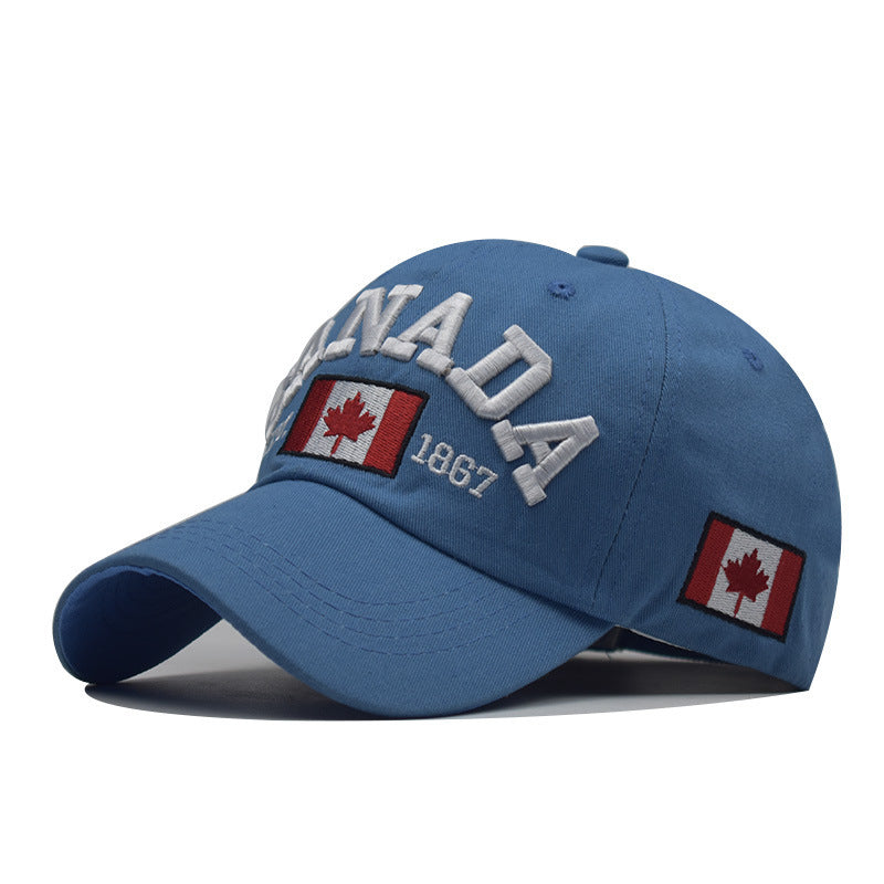 Wholesale Fashion Cotton Baseball Cap With Canada Letter Unisex Curved Brim Adjustable Sun Hat