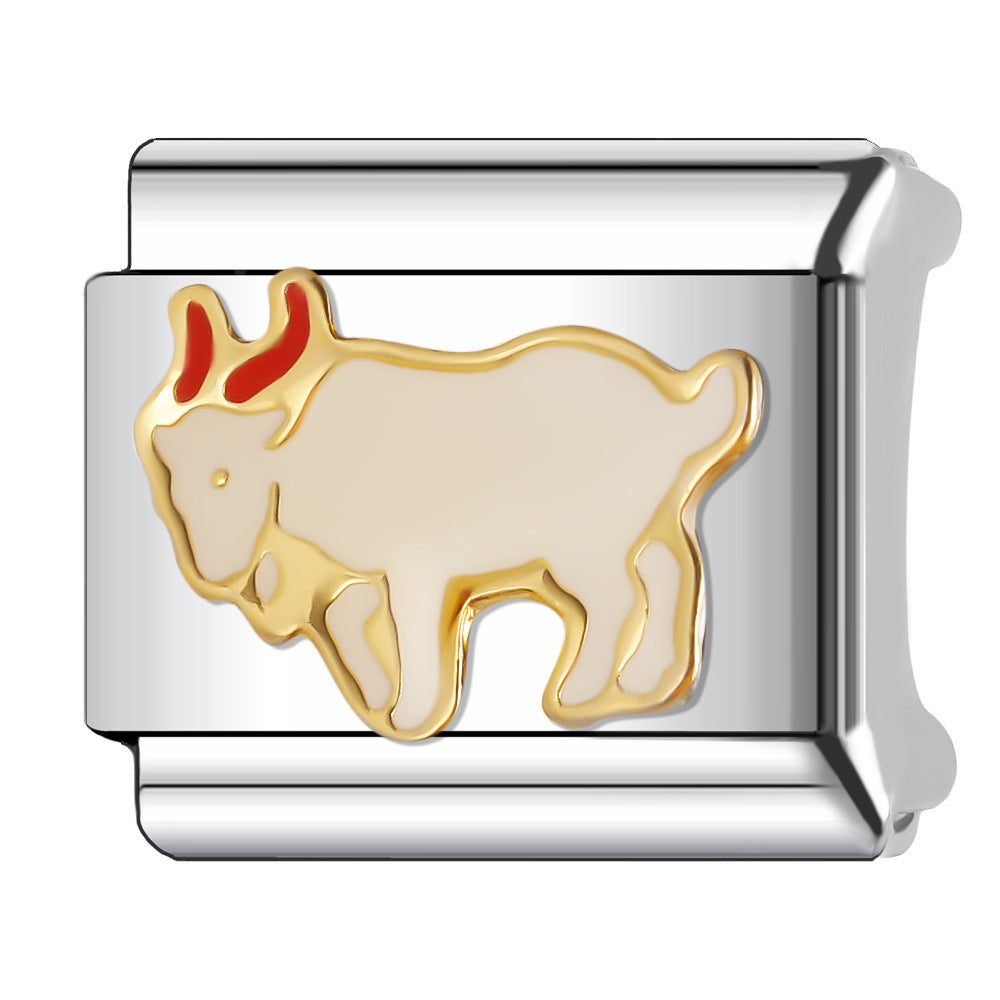 Wholesale Italian Charm Bracelet 9mm DIY Splicing Creative Pattern Stainless Steel Composable Bracelet