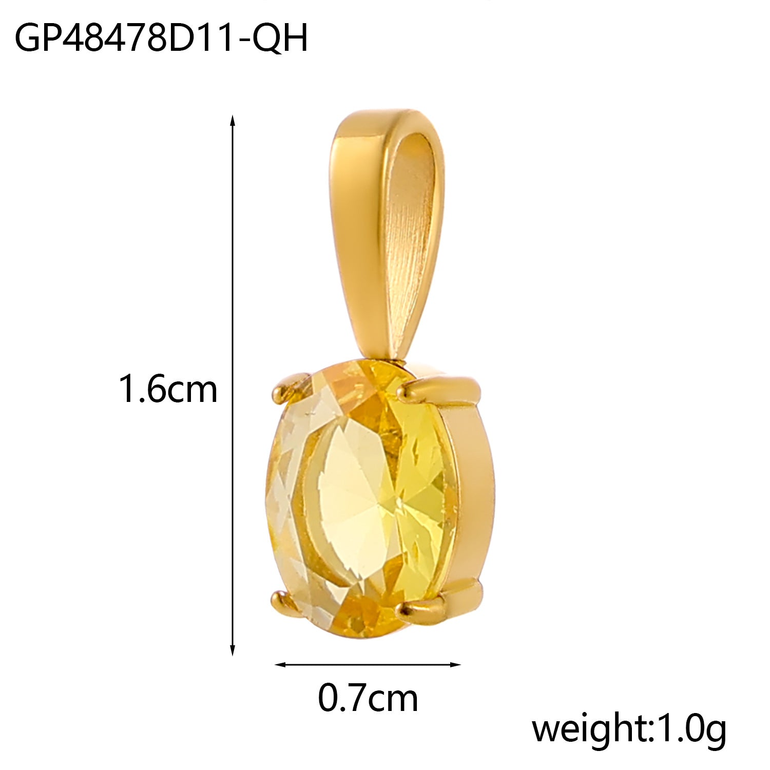 Wholesale Colorful zircon water droplets stainless steel December birthday stone pendant